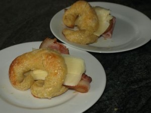 bacon and cheese croissants